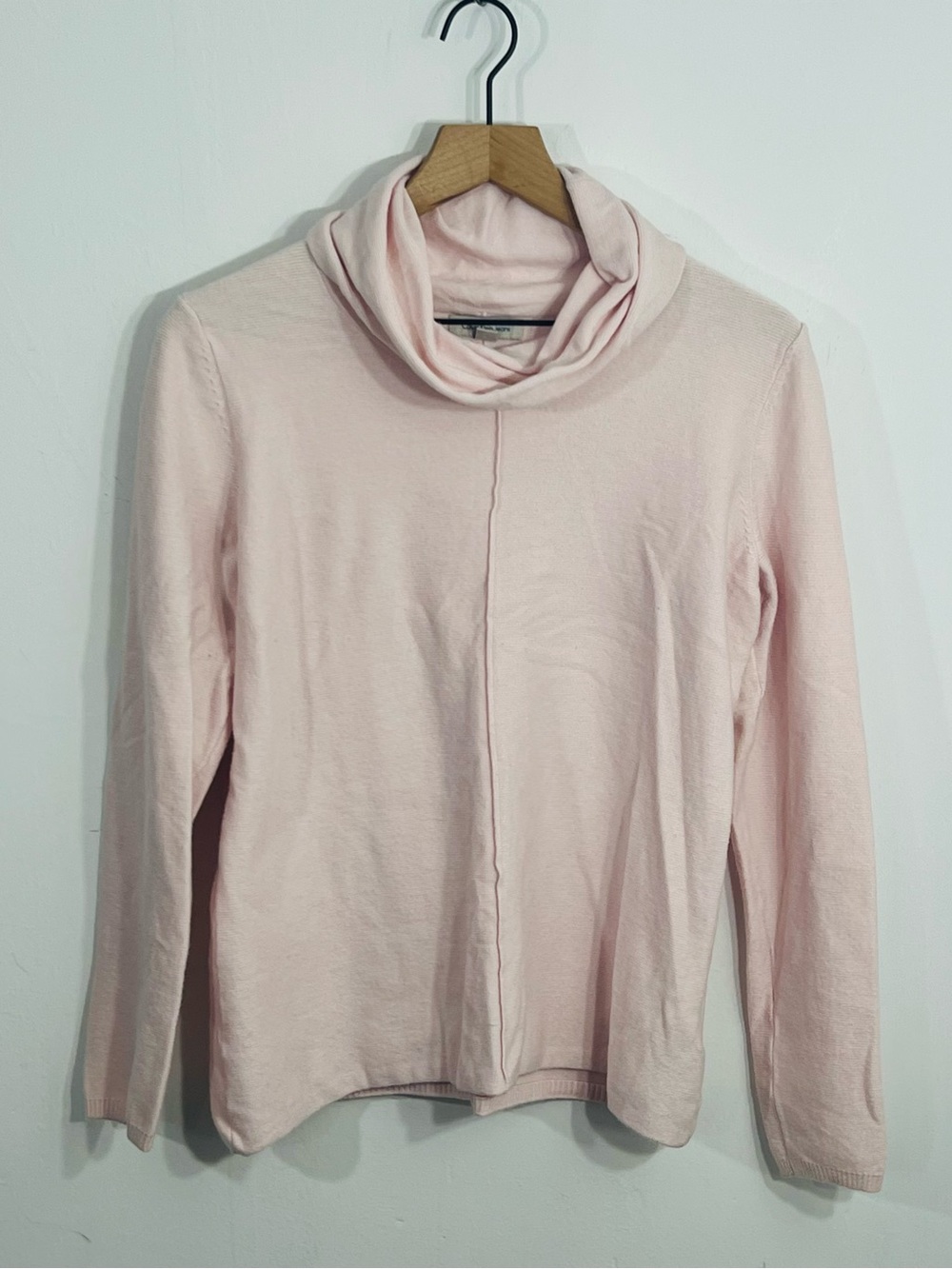 Calvin Klein Jeans Light Pink Pullover Knit Cowl Neck Sweater Flattering Stitch